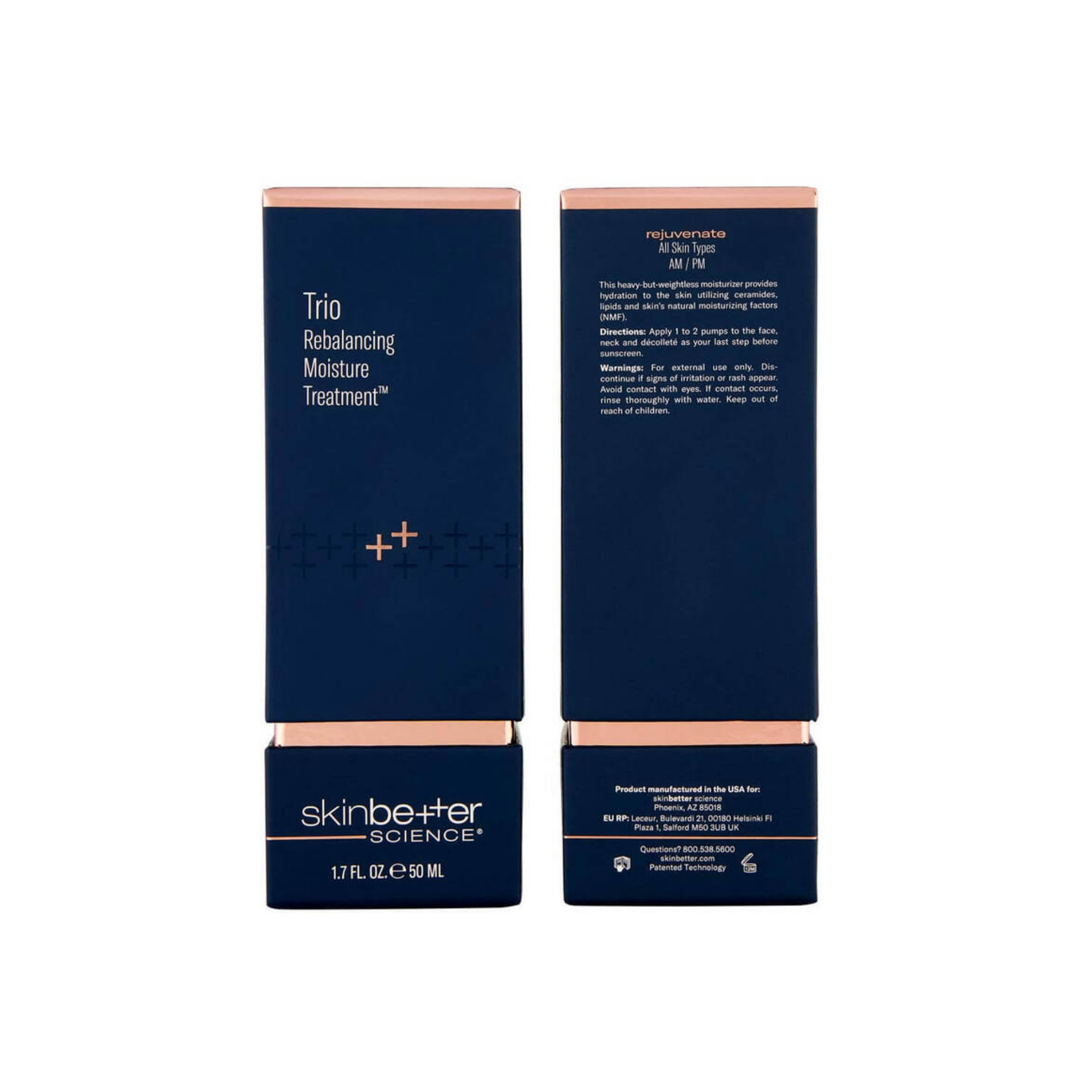 skinbetter science Trio Rebalancing Moisture Treatment in packaging, for balanced dry skin